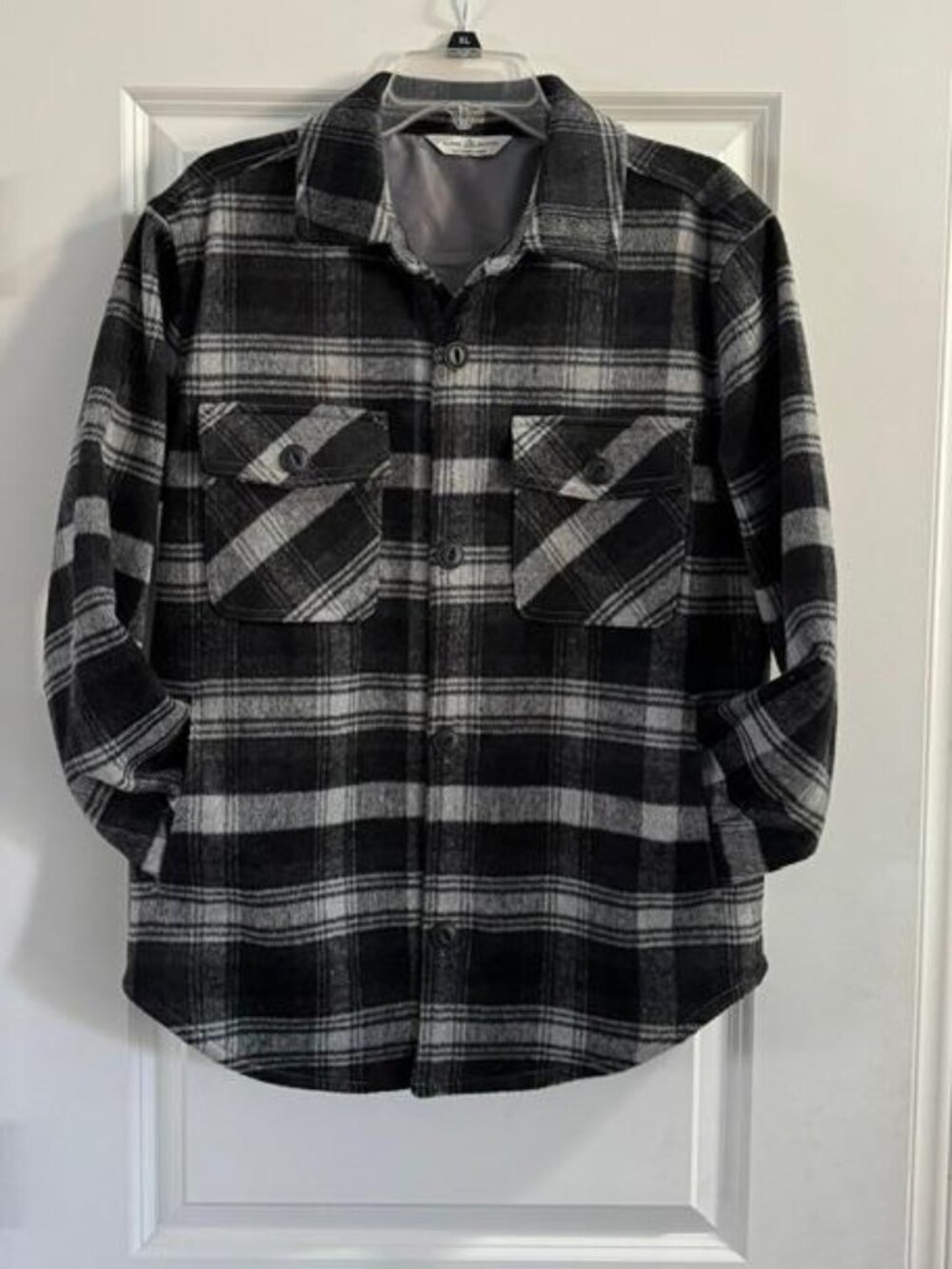 Men’s Alpine Design Black & Gray Plaid Wool-Blend Shirt Jacket – Medium – NWOT's